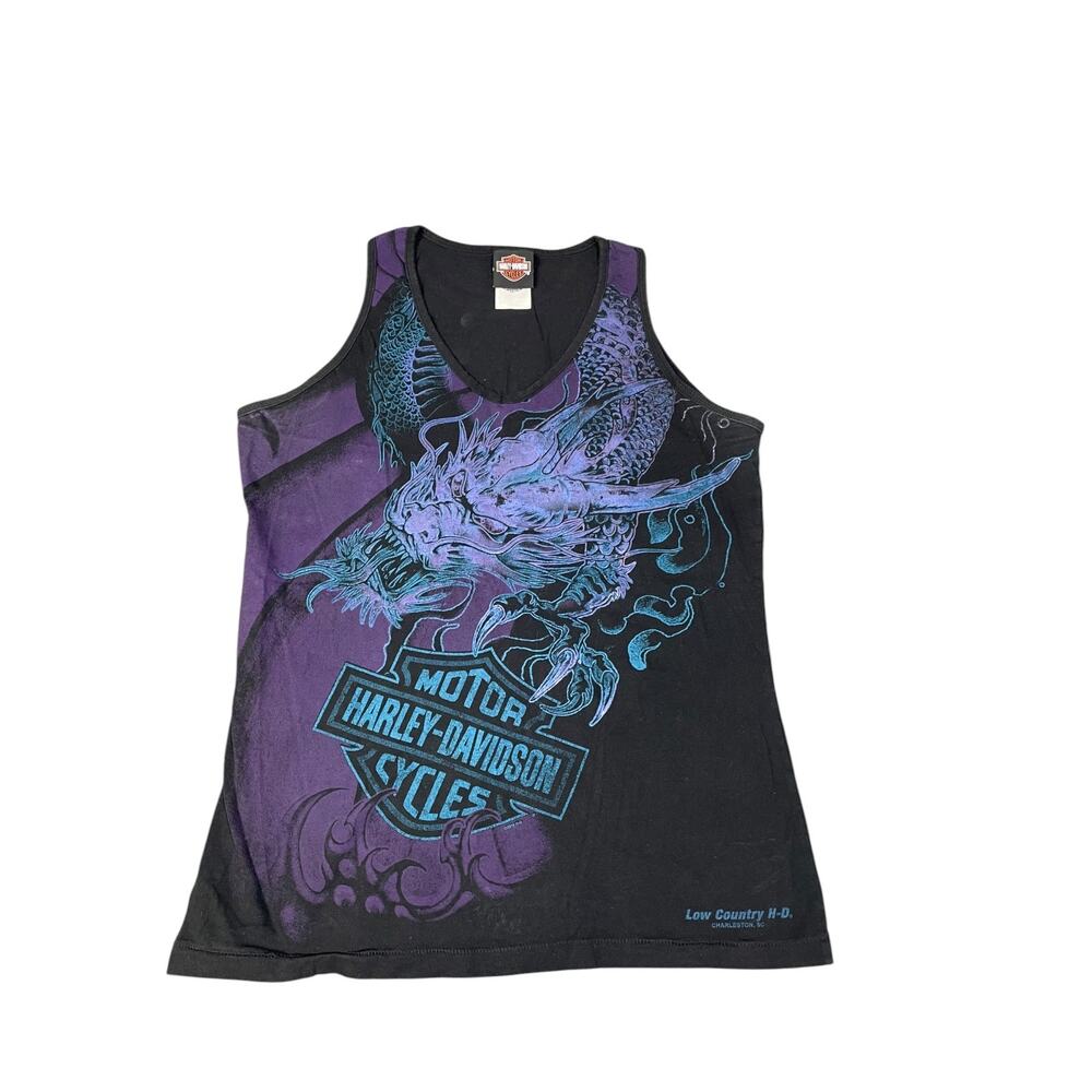 Harley-Davidson Women’s Large Chinese Dragon Graphic Print V-Neck Tank Top